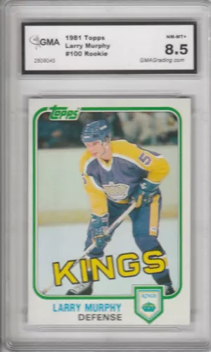 Larry Murphy Rookie card 1981-82 Topps rc # 100 hof grade 8.5 gma