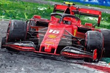 CHARLES LECLERC,2019 ITALIAN GRAND PRIX GICLEE PRINT BY DAVID JOHNSON,24 X34 NEW