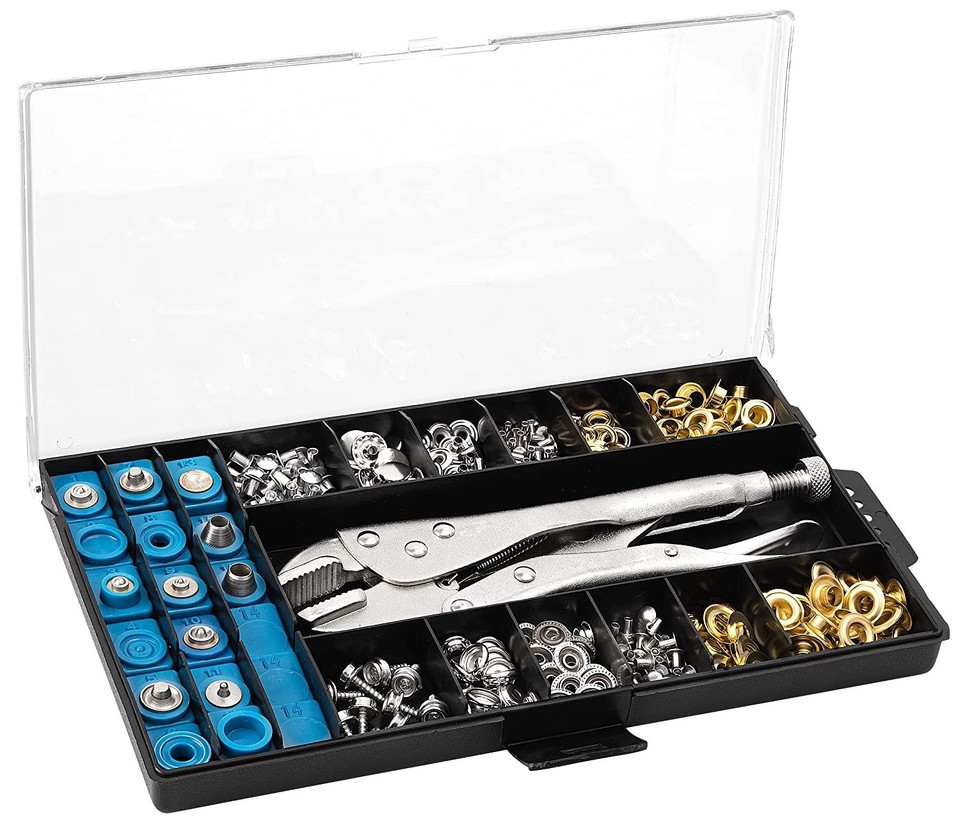 Snap Grommet Eyelet Rivet Plier Tool 400-PC Kit Complete Fastener ...