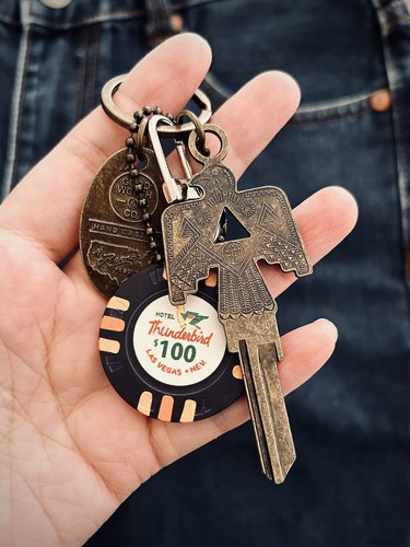brass keychain navajo thunderbird unique retro american style vintage Keychain - Picture 4 of 4
