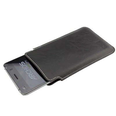 caseroxx Business-Line Etui für Archos 50B Neon in schwarz aus Kunstleder