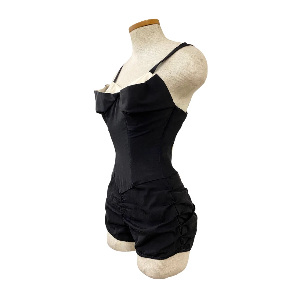 Costume da bagno vintage anni 50 Rose Marie Reid Old Hollywood nero bianco iconico smoking - Immagine 4 di 4