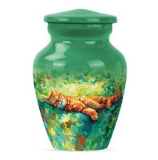 Orange Cat Cremation Keepsake   Classic Elegant Urn Keepsake