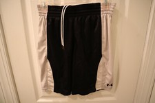 Under Armour Black White Light Gray Boys Youth Activewear Shorts