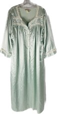 Vtg Christian Dior Sz 1X Long Nightgown Lace Satin Saks Fifth Avenue READ BUTTON