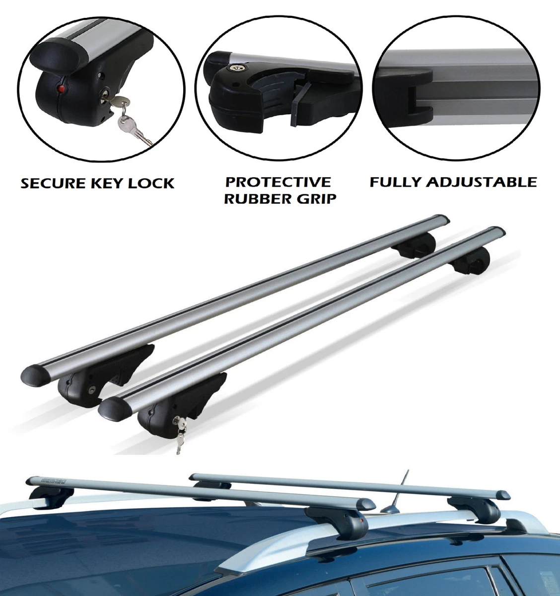 Universal Roof Cross Bars Set of 2