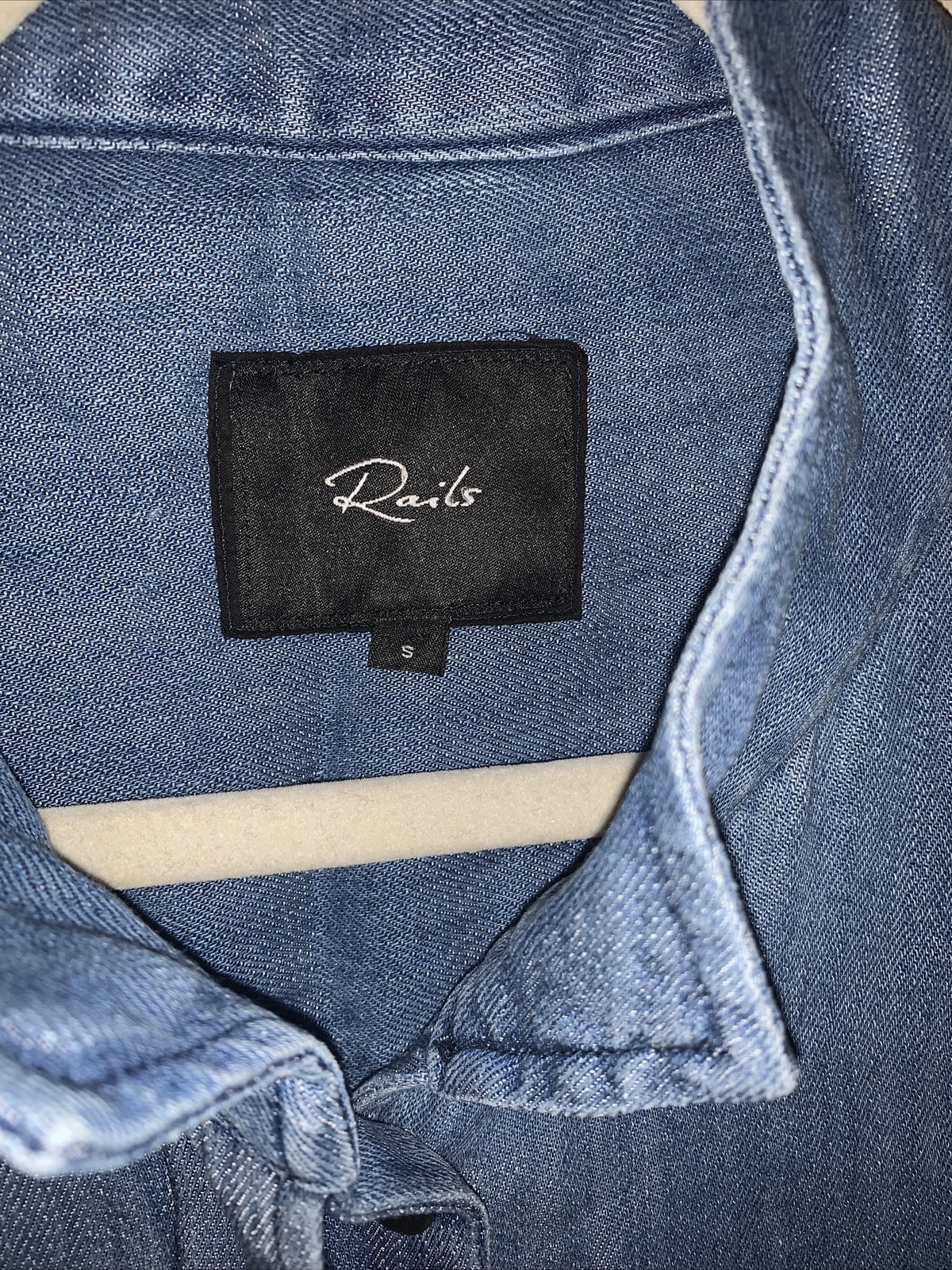 Rails Smith Chambray embroidered button shirt blo… - image 7