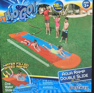 H2o Go Aqua Ramp 18ft Double Slip N Slide Water Filled Speed