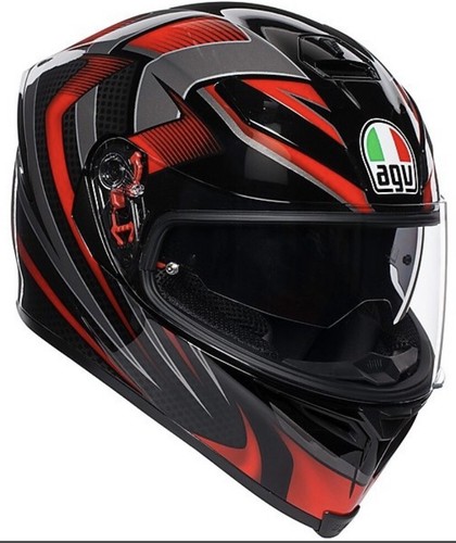 Casco Moto Integrale in Fibra AGV K-5 S Multi HURRICANE 2.0 Nero Rosso. Tg  XS | eBay