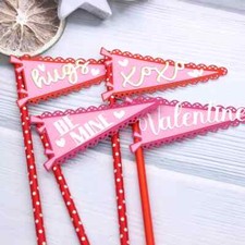 Valentine's Flags Be Mine Hugs XOXO Metal Cutting Dies Scrapbook Card Craft