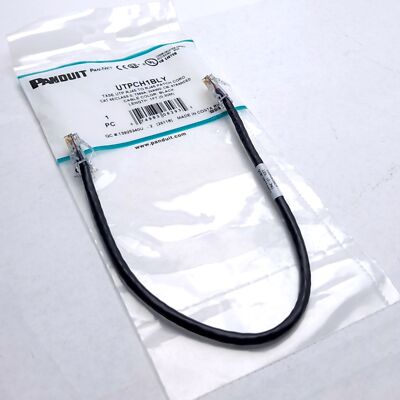 Panduit UTPCH1BLY TX5E UTP Patch Cord, RJ45 to RJ45, 1', Cat 5E, 24AWG