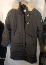 Women Quilted Jacket Black Polyester Ladies Coat With Hood Uk 12 Eu 38 Kangaroos