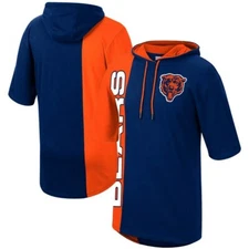 Chicago Bears Split Hoodie T-Shirt Navy Orange Plus Sizes Mitchell & Ness NFL 