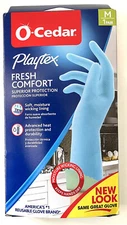 1 Pair of O-CEDAR PLAYTEX GLOVES Size Medium Fresh Comfort New in Box Blue