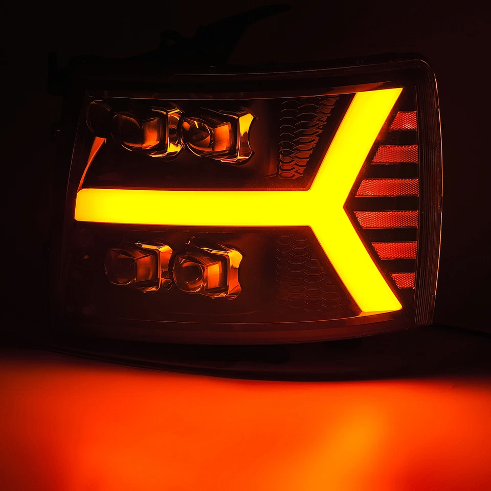 Faros proyectores LED negro azabache para Chevrolet Silverado serie NOVA 07-13 Foto 3 de 4