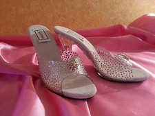 CINDERELLA ROMANCE CRYSTAL JEWEL BRIDAL WEDDING HEELS PARTY CLUB COSTUME