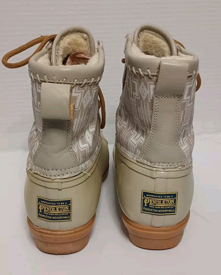 PENDLETON WINTER Snow Boots Size 9 Wool Lined Wit… - image 5