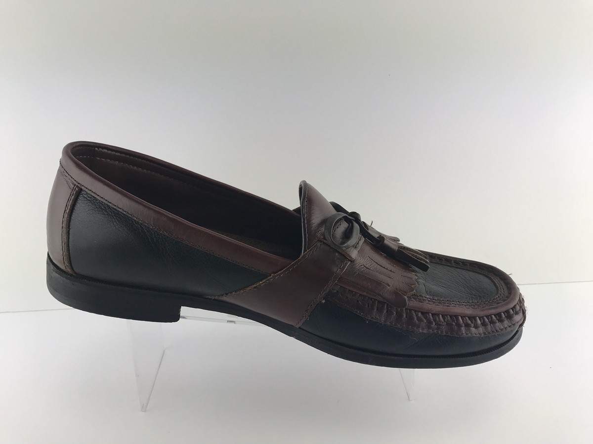 Mens Johnston & Murphy Black & Brown Leather Kiltie Tassel  display picture 1