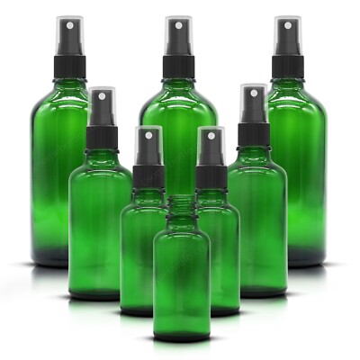 GRÜNE Glas Sprühflasche mit Nebelsprühpumpe Zerstäuber Öle Aromatherapie etc..