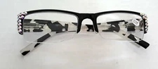 Black and White Mother of Pearl  with Fine Eurpean AB Crystals Reading Glasses