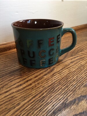 Teal Brown Earthy Alphabet Letters Coffee Mug COFFEE Create by Just Mugs  England | eBay