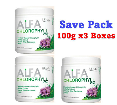 3x ALFA CHLOROPHYLL Plus Fiber Powder Drink Detox 100 g