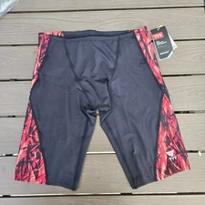 TYR Durafast Lite Sagano Red/black Blade Splice Men's Swim Jammer Size 32 New