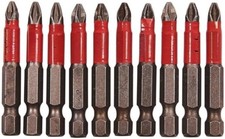 10 x Non Slip Bit Set 50mm Pozi Phillips Power Drill Screwdriver 1/4'' Hex Bits