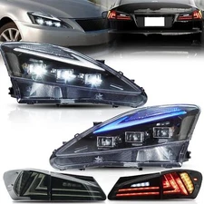 VLAND Blue DRL LED Headlights&LED Tail Lights For 2006-2013 Lexus IS 250 350 ISF