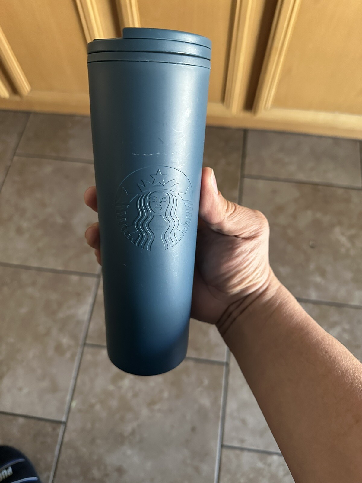 Starbucks 2022 Matte Blue Tumbler 100 Recycled Plastic 16oz 473ml VG