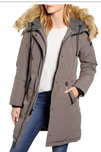 Sam Edelman Faux Fur Trim Hooded Down 