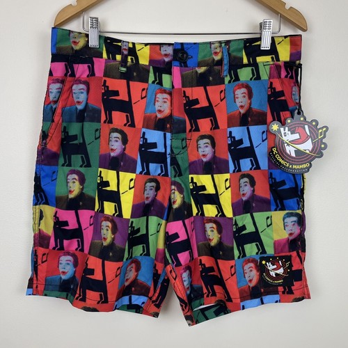 Mambo Mens Joker Board Shorts Marvel Collab Size M or 34 BNWT Retro Beach - Picture 2 of 13