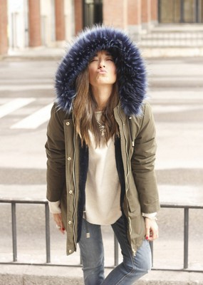 zara blue fur coat