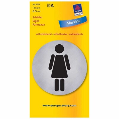 AVERY Hinweisetikett 3223 75mm WC Damen 1 Stück silber