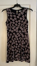 Ann Taylor Loft Dress Women's Small Black Sleeveless Casual Floral Print 33.5 In