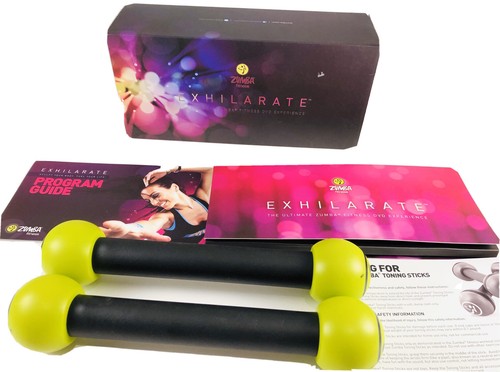 Zumba Exhilarate Body Shaping System, DVD Set + 2 Toning Sticks and Guide New - Afbeelding 1 van 1