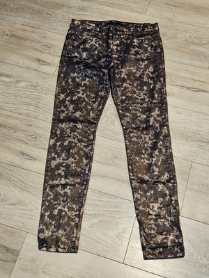 Else Bronze Metallic Printed Skinny Jeans Women's W28
