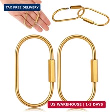 2.52 x 1.34 Inch 2 Pcs Brass Screw Lock Keychain, Durable Brass Screw Lock Clip