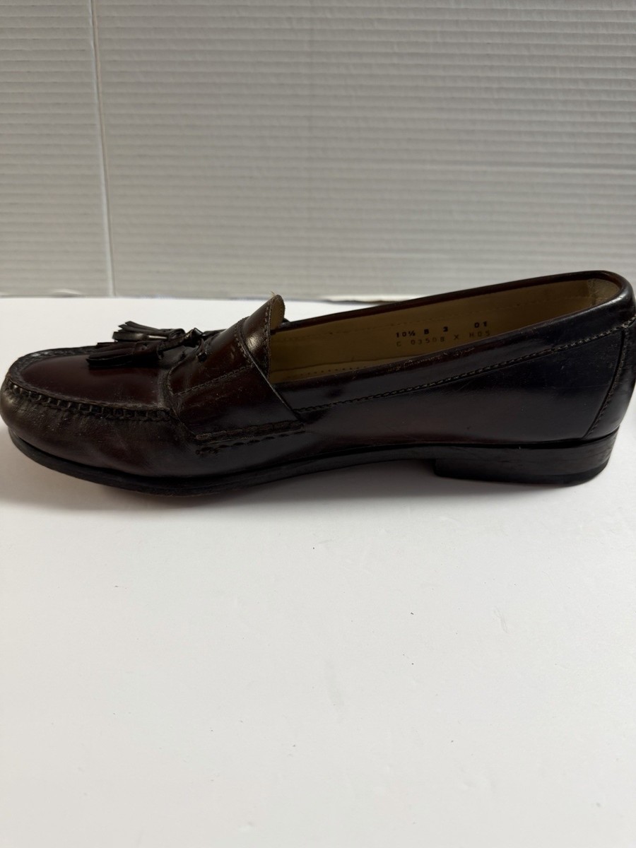 Cole Haan Men 10.5 D Burgundy Oxblood Leather Pinch Tassel  display picture 1