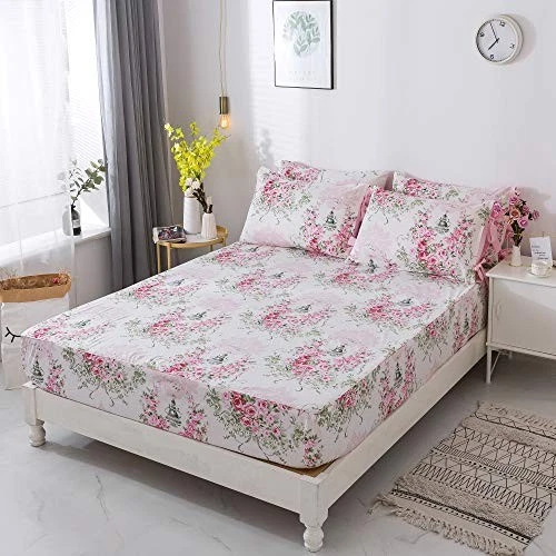 Rosette Floral Duvet Cover Sweet Pink Girls Bedding Set Twin XL Midsummer Rose - Image 4 of 4