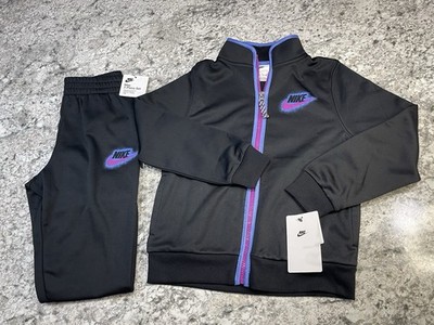   $52 Nike 2-Piece Set Boys L (6/7) Zip Jacket & Track Pants Black Sweatsuit  