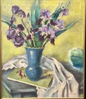 Original ALENE ROGERT (1895-1977) Floral Vase Oil Painting On Canvas FRAMED — photo 2