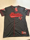 Chicago Bulls Ultra Game Adult Size “L”  Black Button Up Baseball Jersey NBA New