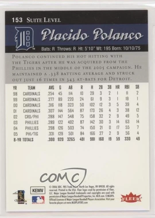 2006 Flair Showcase Placido Polanco #153 - Image 2 of 2