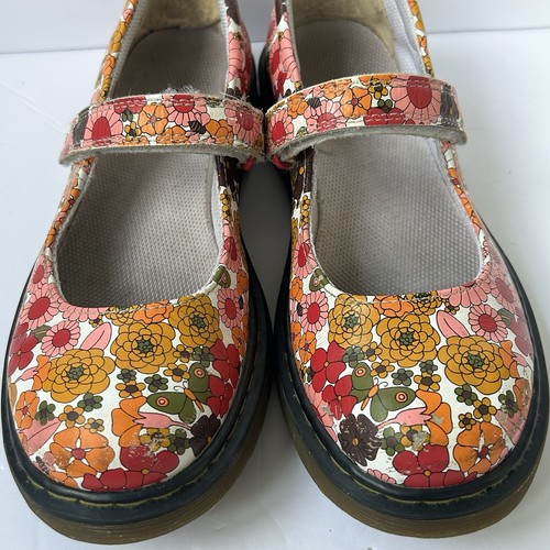 Zapatos Dr. Martens Mary Jane Floral Cuero Hebilla EE. UU. Talla 3 AW004 - Imagen 9 de 13