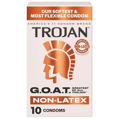 Trojan G.O.A.T. Latex-Free Lubricated Condoms for Men, Patent Pending Ultra Flex
