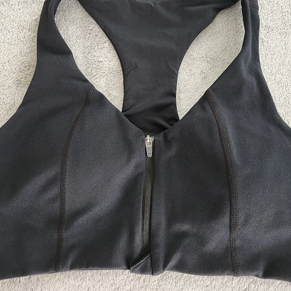 Sujetador deportivo Zella talla M negro Studio Lite para correr con cremallera frontal espalda deportiva entrenamiento gimnasio Foto 2 de 4