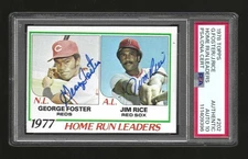 1978 Topps Home Run Leaders George Foster Jim Rice Signed Dual Auto PSA 10 Gem