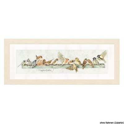 Lanarte cross stitch kit ''birds feeding spot'', counted, DIY