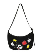 Disney's Mickey Mouse Black Multi Crescent Handbag-NWT